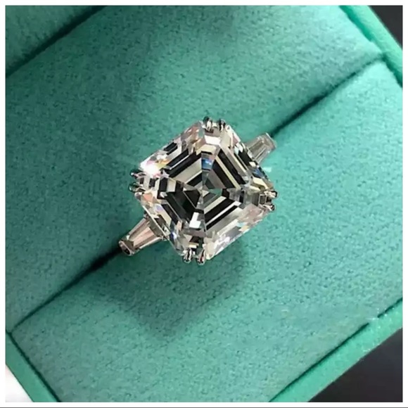 Asscher Cut 6 Carat Simulated Diamond Ring 925 Silver The Doeanne - Picture 4 of 12